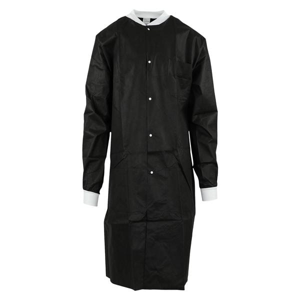Medicom 8119-A SafeWear Hi-Perform Lab Coats SMS Fabric Black Small 12/Pk Medicom 8119-A SafeWear Hi-Perform Lab Coats SMS Fabric Black Small 12/Pk